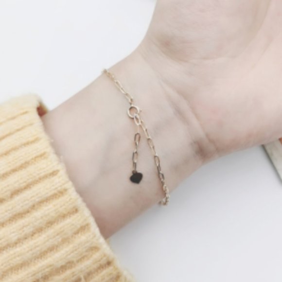 14K Gold Paper Clip Chain Link Bracelet NEW/NEVER WORN - Picture 2 of 5